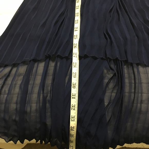 Blue pleated strapless dress - Picture 7 of 8